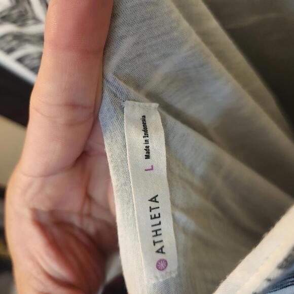 Athleta Comeback Striped Midi Dress Pima Cotton/Modal/Spandex size Large - Picture 3 of 9